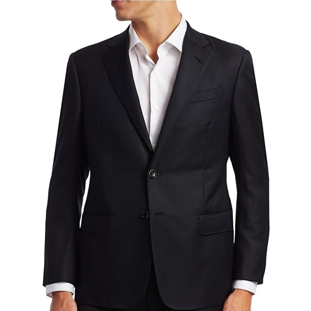 Giorgio Armani wool black men's blazer - taglia 38